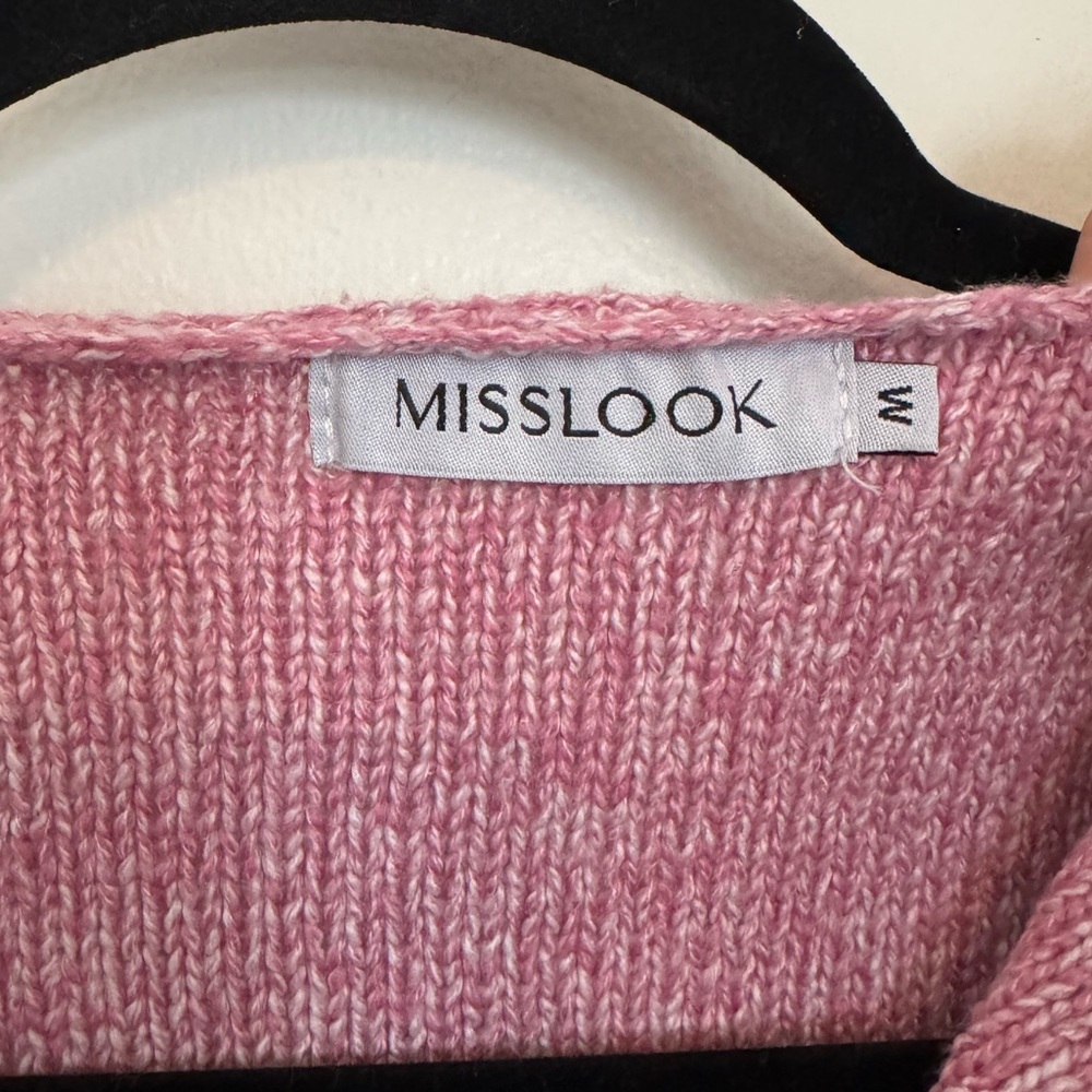 Misslook Cotton Blend Knit Spread Collar Cardigan - Picture 4 of 6